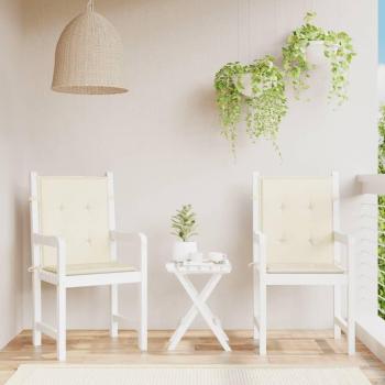 Cojín silla jardín respaldo bajo 2 uds tela Oxford Color Antracita, Gris, Crema - Cojines decorativos de asiento para muebles de salón