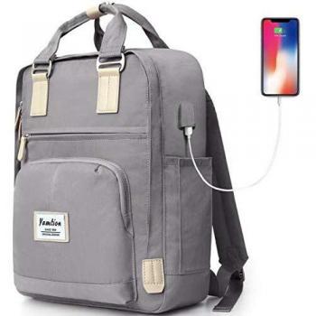 YAMTION Mochilas Niña Mochila Mujer Mochilas Escolares Chica Mochila Portátil 15,6 para Universidad,Mochila para PC con USB,Bolsa de Escuela para Hombres