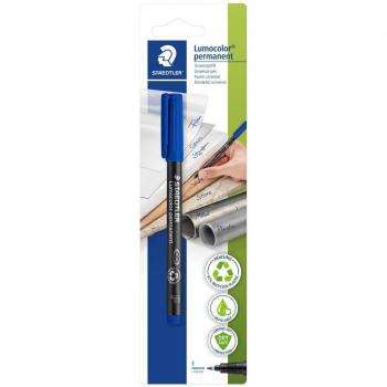 Staedtler Lumocolor 318 Rotulador Permanente - Punta Fina 0.6mm - Secado Rápido - Color Azul