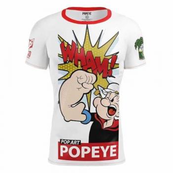 Camiseta de manga corta Otso Popeye Pop Art color blanco puro y rojo, talla M