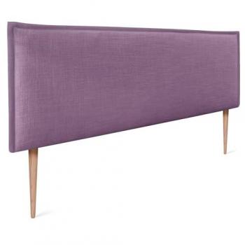 Cabecero Tapizado de Lino Natural Liso con Ribete - 160x105cm para Camas 150/160 (Lila)