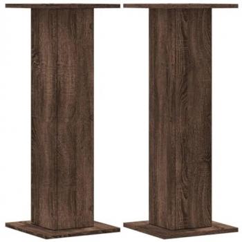Brown Oak Engineered Wood Speaker Stands 2 pcs 30x30x80 cm