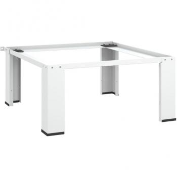 Elevated Washing Machine Stand - Adjustable White Pedestal