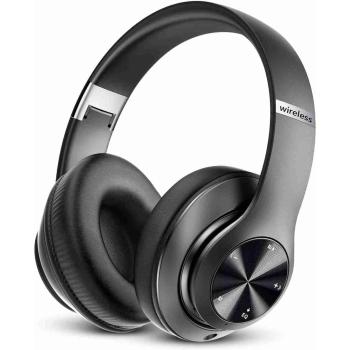 Auriculares Bluetooth Over Ear HiFi con Microfono, 60 Horas de Reproducción, 6 Modos de Ecualización, Conexión USB-C y SD/TF, Radio FM