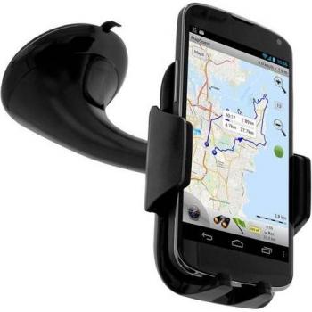 Soporte para Coche Negro con Ventosa Rotativa para Smartphone