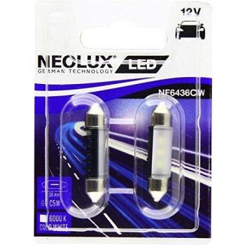 Bombilla LED Neolux 12V 0.5W Festoon 36mm Luz Fría 6000K - Set de 2 piezas