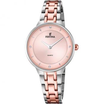 Reloj Festina Mademoiselle F20626/2 para Mujer, Analógico, Esfera Rosa, Caja de Acero Inoxidable 316L Bicolor