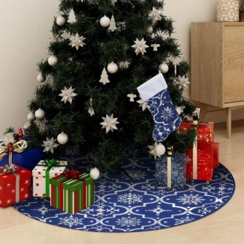 Falda del Árbol de Navidad de Lujo con Calcetín Tela 150cm Base Color Azul, Rosa, Amarillo y más