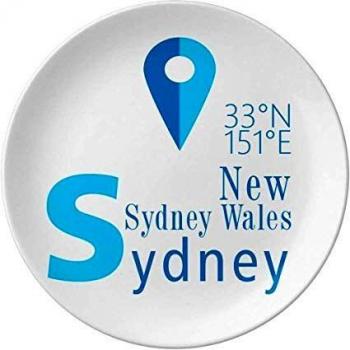 Sydney Geography Coordinates Trave - Plato decorativo de porcelana