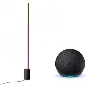 Lámpara de Pie Inteligente Philips Hue Gradient Signe, LED Multicolor y Luz Blanca, Compatible con Alexa y Google Home, Color Negro