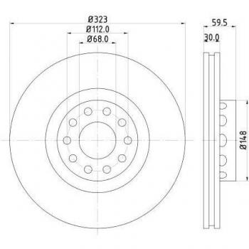 Disco de freno Hella 8DD 355 127-421