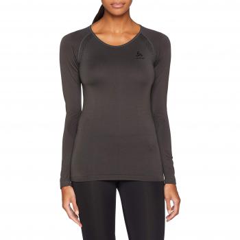 Odlo Camiseta Interior Suw Crew Neck Performance para Mujer, Mujer, Camiseta, 186121, Gris, Negro, Extra-Large