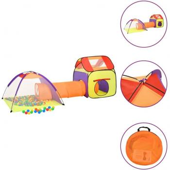 Tienda de campaña para niños con 250 bolas multicolores, dimensiones 338x123x111 cm