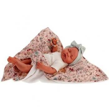 Muñeca Bebé Recién Nacida Luna con Manta de Flores, 40 cm - Antonio Juan