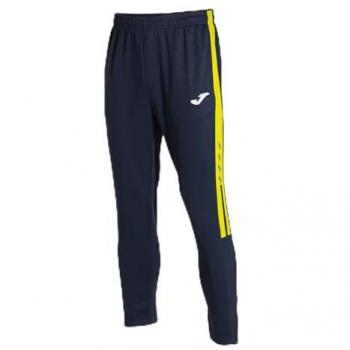 Pantalón Deportivo Largo Joma Olimpiada para Hombre y Niño, Color Marino con Detalles Amarillos, Cintura Elástica con Cordón, Ideal para Todo Tipo de Deporte