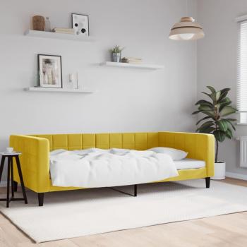 Sofá cama amarillo de terciopelo 100x200 cm