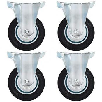 vidaXL 16x Ruedas Fijas Manipulación Material Muebles Bricolaje Bancos Trabajo Carritos Compra Estanterías Resistencia Golpes Suaves Diámetro 100mm