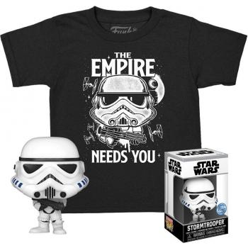 Funko Star Wars Pocket Pop! & Tee Set de Minifigura y Camiseta Stormtrooper (kd) Talla L