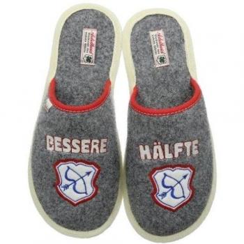 Adelheid Bessere Hälfte Filzpantoffel 15141943655 - Pantuflas de fieltro para unisex-adultos, color gris, talla 40/41