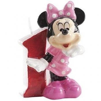 Dekora - Vela de Cumpelaños Infantil 1 Año de Minnie Mouse