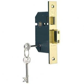 Cerradura de Mortaja de 5 Levas - 76mm - Acabado en Latón - Alta Seguridad
