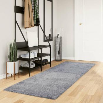 Alfombra Shaggy moderna azul 80x250 cm
