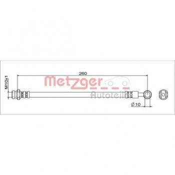 Latiguillo de freno Metzger 4111743 para Mitsubishi ASX, Eclipse y Outlander, lado trasero izquierdo
