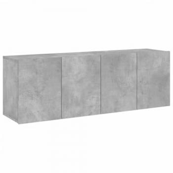 Mueble de TV de pared multimedia gris (2 piezas, 60 x 30 x 41 cm)