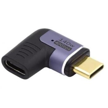Adaptador Magnético USB-C Macho a Hembra 90° PD 140W, Video 8K@60Hz, 40Gbps - Ewent