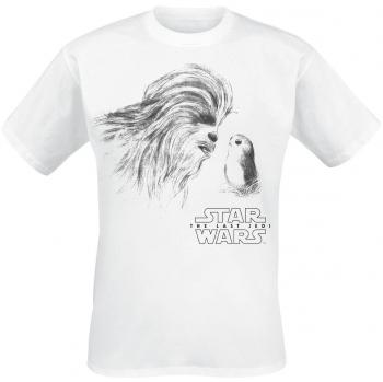 Star Wars T Shirt The Last Jedi Chewbacca & Porg nuevo Oficial de los hombres