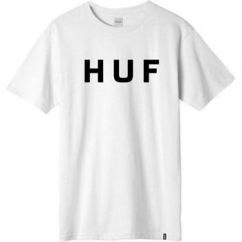 HUF Men's OG Logo T-Shirt - White/Black, Size L