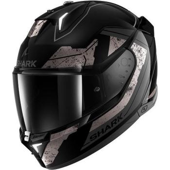 Casco Integral Shark Skwal i3 Rhad Negro-Cromado-Antracita con LED 2XL