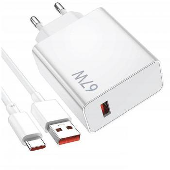Cargador de Viaje USB-C 67W Xiaomi MDY-14-EW con Cable de Carga 6A - Blanco