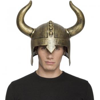 Casco de Vikingo con cuernos color Bronce