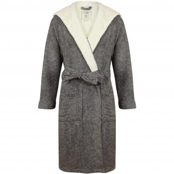 John Christian Bata Polar térmica Super Suave con Capucha – Gris/Crema