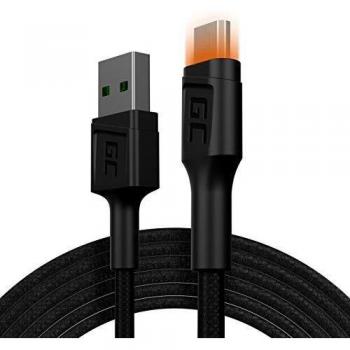 Cable USB-A a microUSB 1.2m con LED amarillo y carga rápida Ultra Charge QC3.0