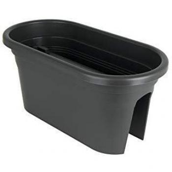 Jardinera Artevasi Antracita 30 x 60 x 27 cm, capacidad de 18 litros