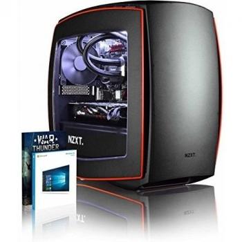 VIBOX Atom RS570-2 Gaming PC - 3,3GHz Intel i5 Quad Core CPU, Radeon RX 470, Extremo, Ordenador de sobremesa Gaming con enfriador por agua vale de juego, con unidad central, Windows 10, Iluminaciàn interna blanco
