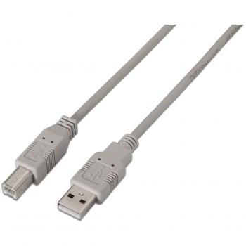 AISENS A101-0001 - Cable USB 2.0 Impresora de 1 m, Color Beige