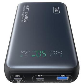 Powerbank INIU Leopard 140W - 25000 mAh - 2 USB-C + 1 USB-A - Negro