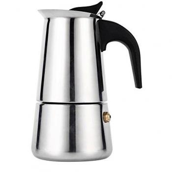 Cafetera Italiana Espresso de Acero Inoxidable Compatible con Vitro y Gas - 2/4/6/10/12 Tazas
