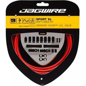 Jagwire Sport Shift XL Kit de Conductores y Cables de desviador para Adultos, Unisex, Rojo, Talla única