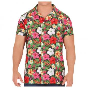 Camisa Hawaii con estampado de Flores adulto