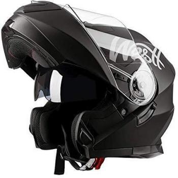 Westt - Casco Moto Modular Integral con Doble Visera Torque X, para Motocicleta Scooter, Certificado ECE, Color Negro, Talla L
