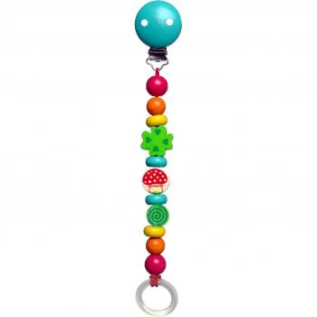 Hess 13701 - Cadena de madera de clip para chupete, diseño Shamrock