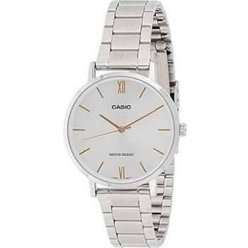 Casio Women's Analog Watch LTP-VT01D-7B - Stainless Steel, Silver Dial, 34mm, Water Resistant 3 ATM