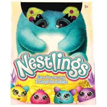 Nestlings Celeste, Mascota interactiva. Cuídala y sus bebés nacerán. Disponible en Rosa y Azul , color/modelo surtido