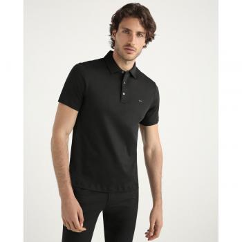 Polo de hombre Michael Kors personalizado de algodón negro con logotipo bordado - Talla XL