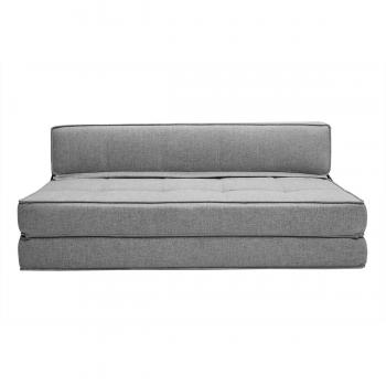 Sillón cama de 2 plazas de tela gris claro Katy