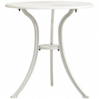 vidaXL Garden Table White 62x62x65 cm Cast Aluminium